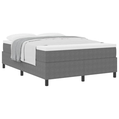 Boxspringbett Hellgrau und Weiß 140 x 190 cm Cordstoff