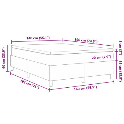 Boxspringbett Hellgrau und Weiß 140 x 190 cm Cordstoff