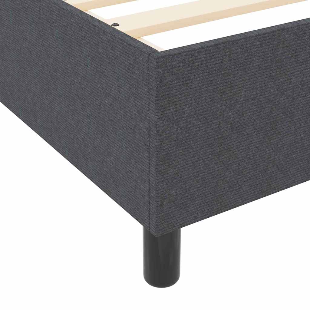 Boxspringbett Dunkelgrau und Weiß 140 x 190 cm Cordstoff