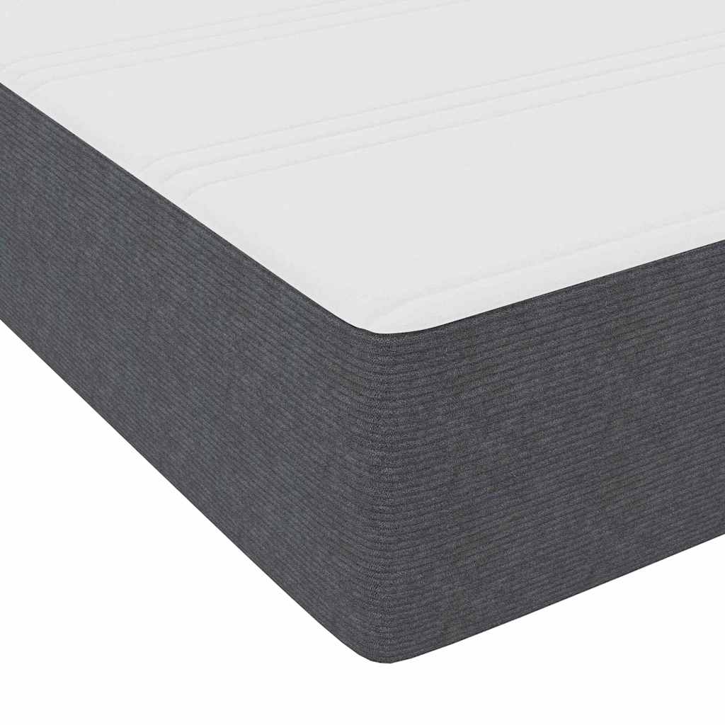 Boxspringbett Dunkelgrau und Weiß 140 x 190 cm Cordstoff