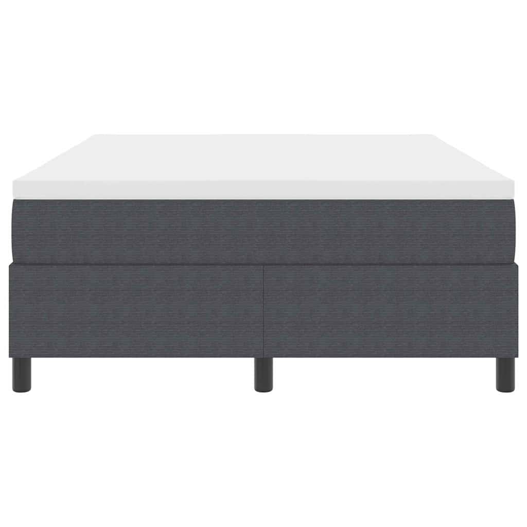 Boxspringbett Dunkelgrau und Weiß 140 x 190 cm Cordstoff