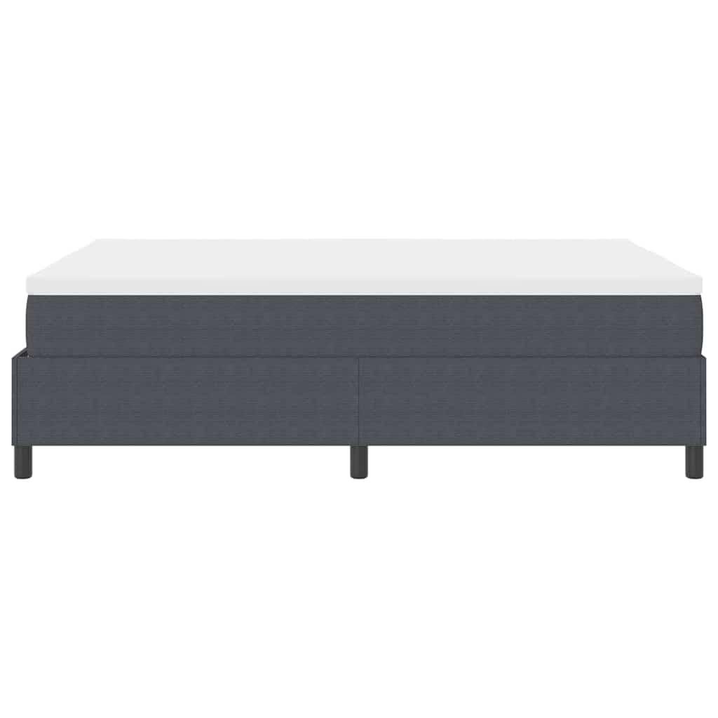 Boxspringbett Dunkelgrau und Weiß 140 x 190 cm Cordstoff