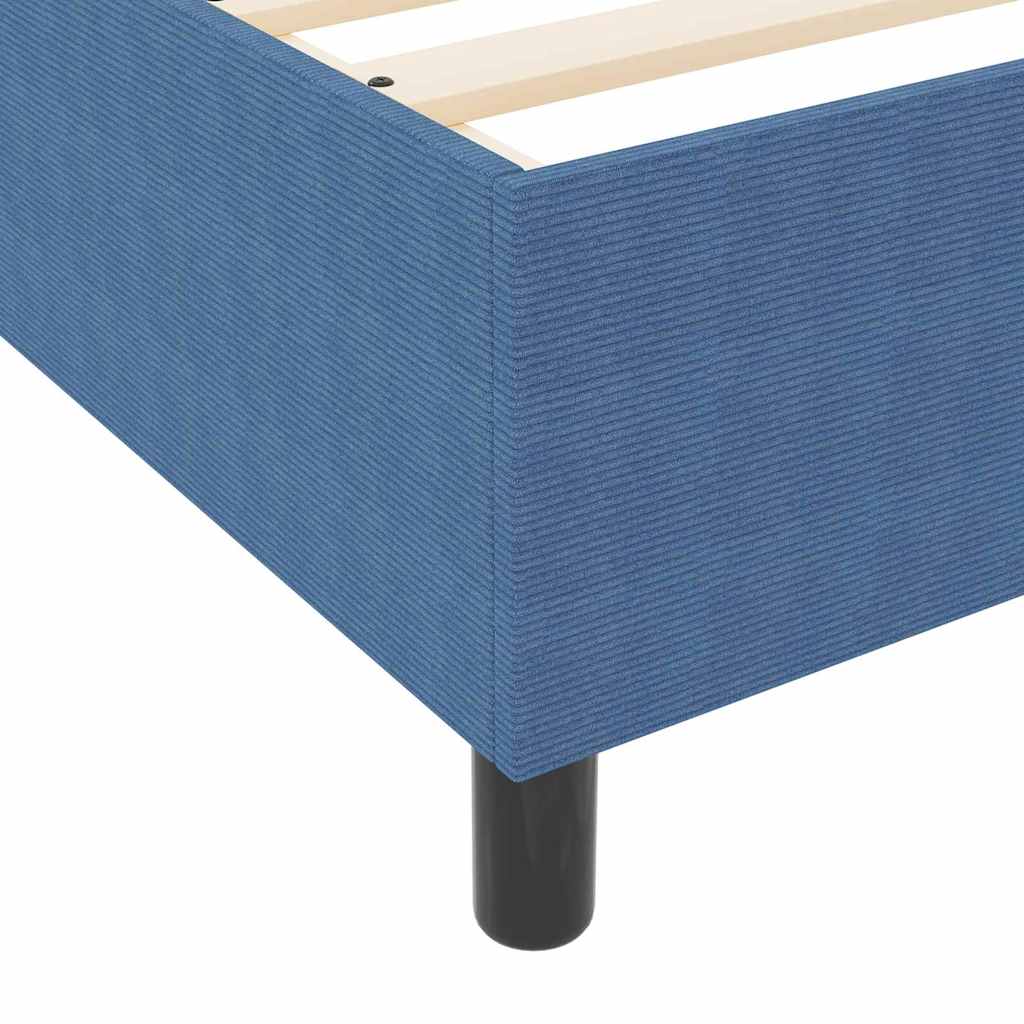Boxspringbett Blau und Weiß 140 x 190 cm Cordstoff
