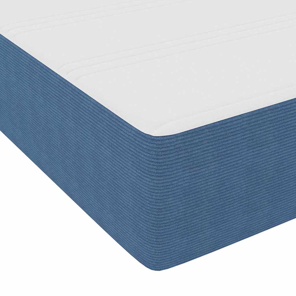 Boxspringbett Blau und Weiß 140 x 190 cm Cordstoff
