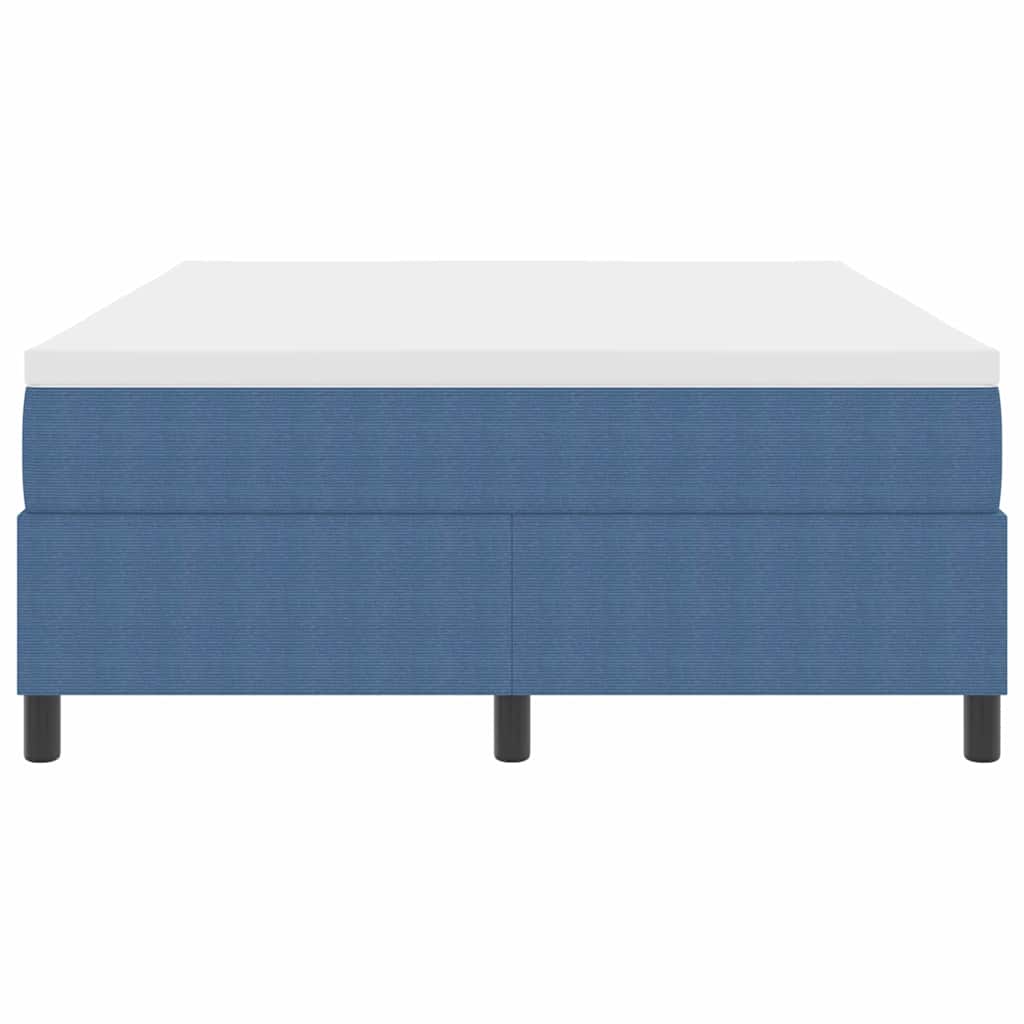 Boxspringbett Blau und Weiß 140 x 190 cm Cordstoff