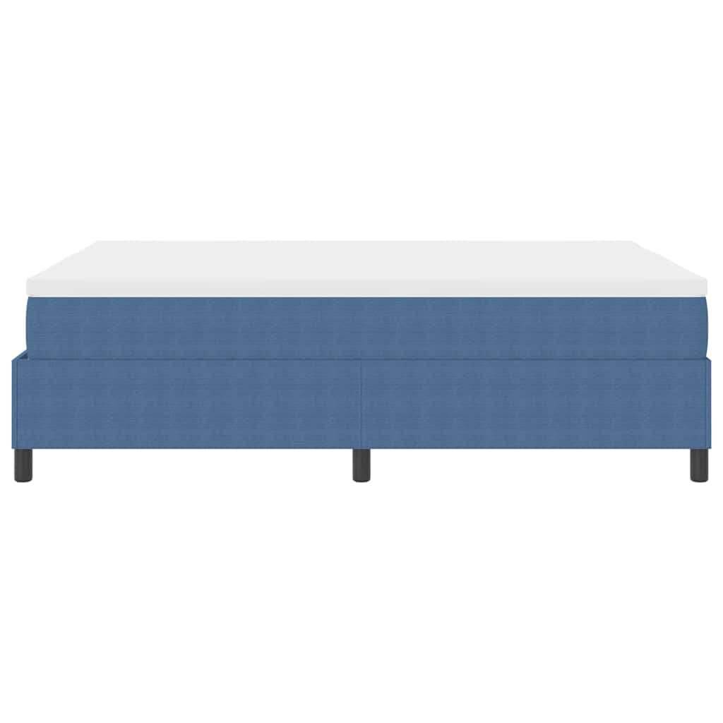 Boxspringbett Blau und Weiß 140 x 190 cm Cordstoff