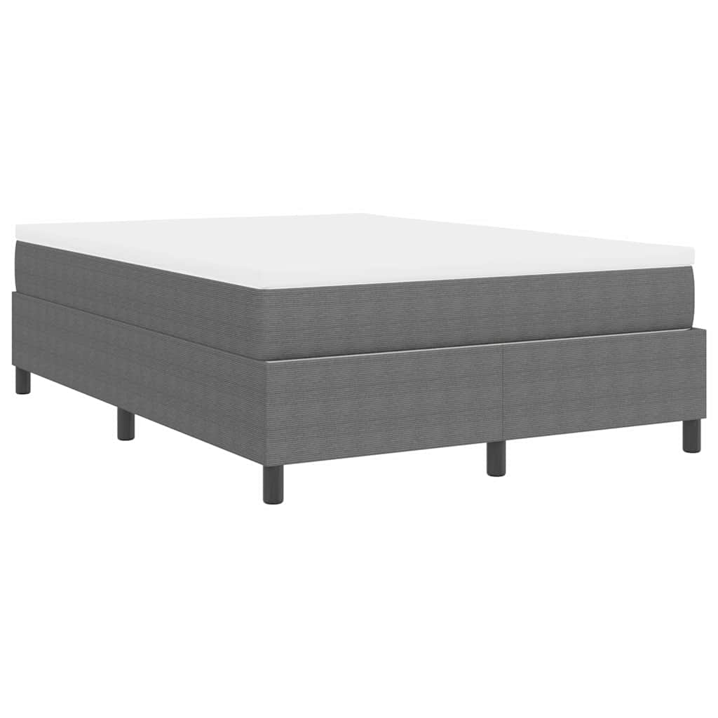 Boxspringbett Hellgrau und Weiß 140 x 200 cm Cordstoff