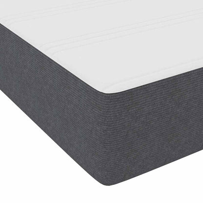 Boxspringbett Dunkelgrau und Weiß 140 x 200 cm Cordstoff