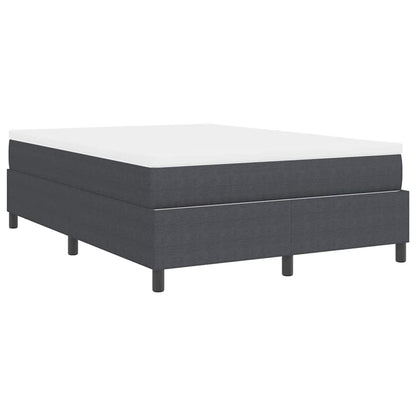 Boxspringbett Dunkelgrau und Weiß 140 x 200 cm Cordstoff