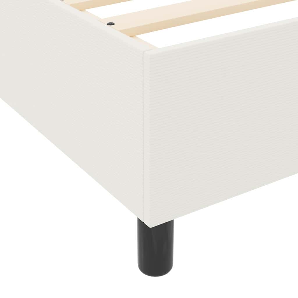 Boxspringbett Creme und Weiß 160 x 200 cm Cordstoff