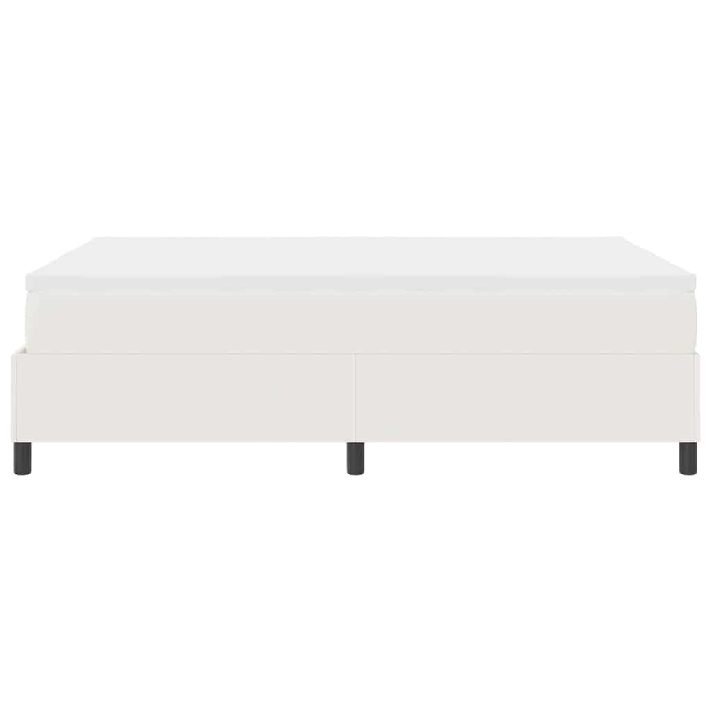 Boxspringbett Creme und Weiß 160 x 200 cm Cordstoff