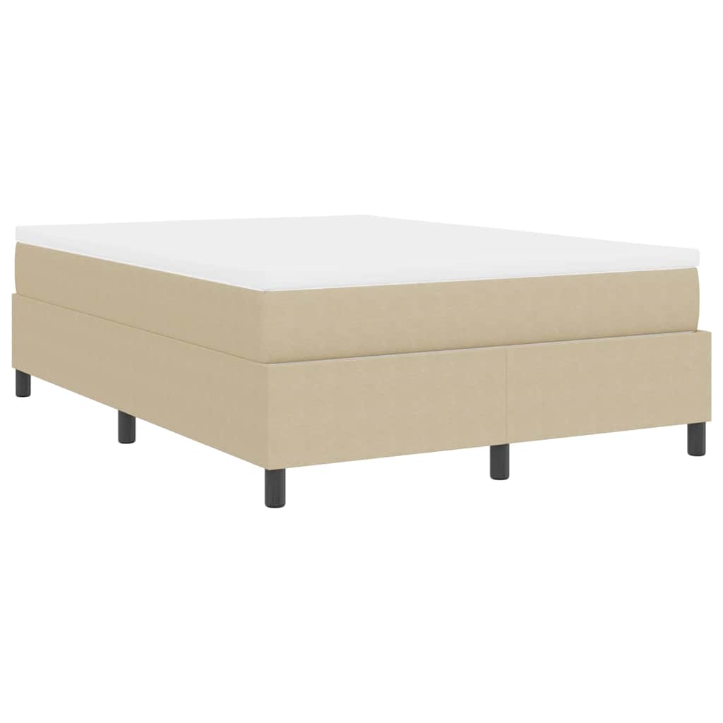 Boxspringbett Hellgrau und Weiß 203 x 160 x 60 cm Cordstoff