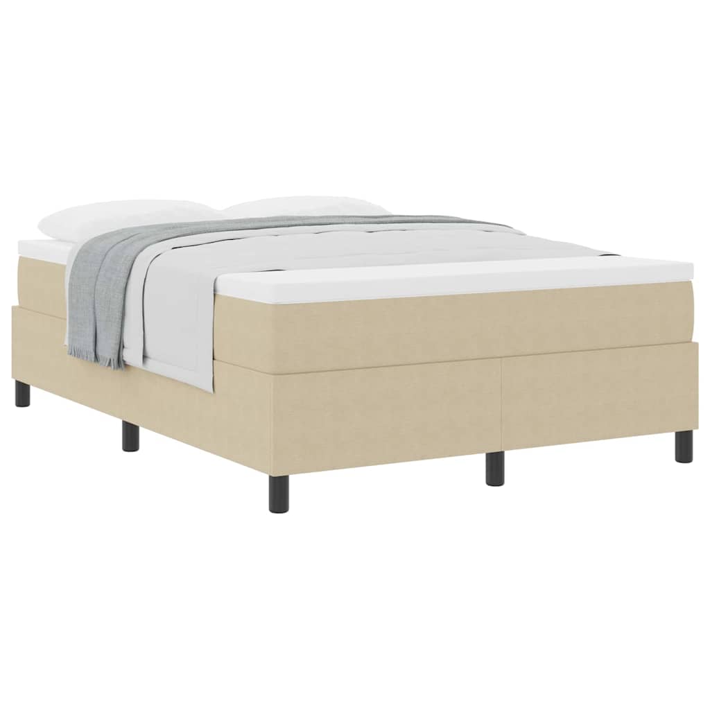 Boxspringbett Hellgrau und Weiß 203 x 160 x 60 cm Cordstoff