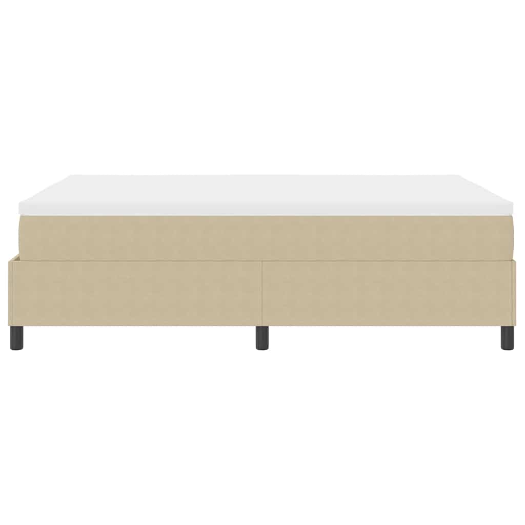 Boxspringbett Hellgrau und Weiß 203 x 160 x 60 cm Cordstoff