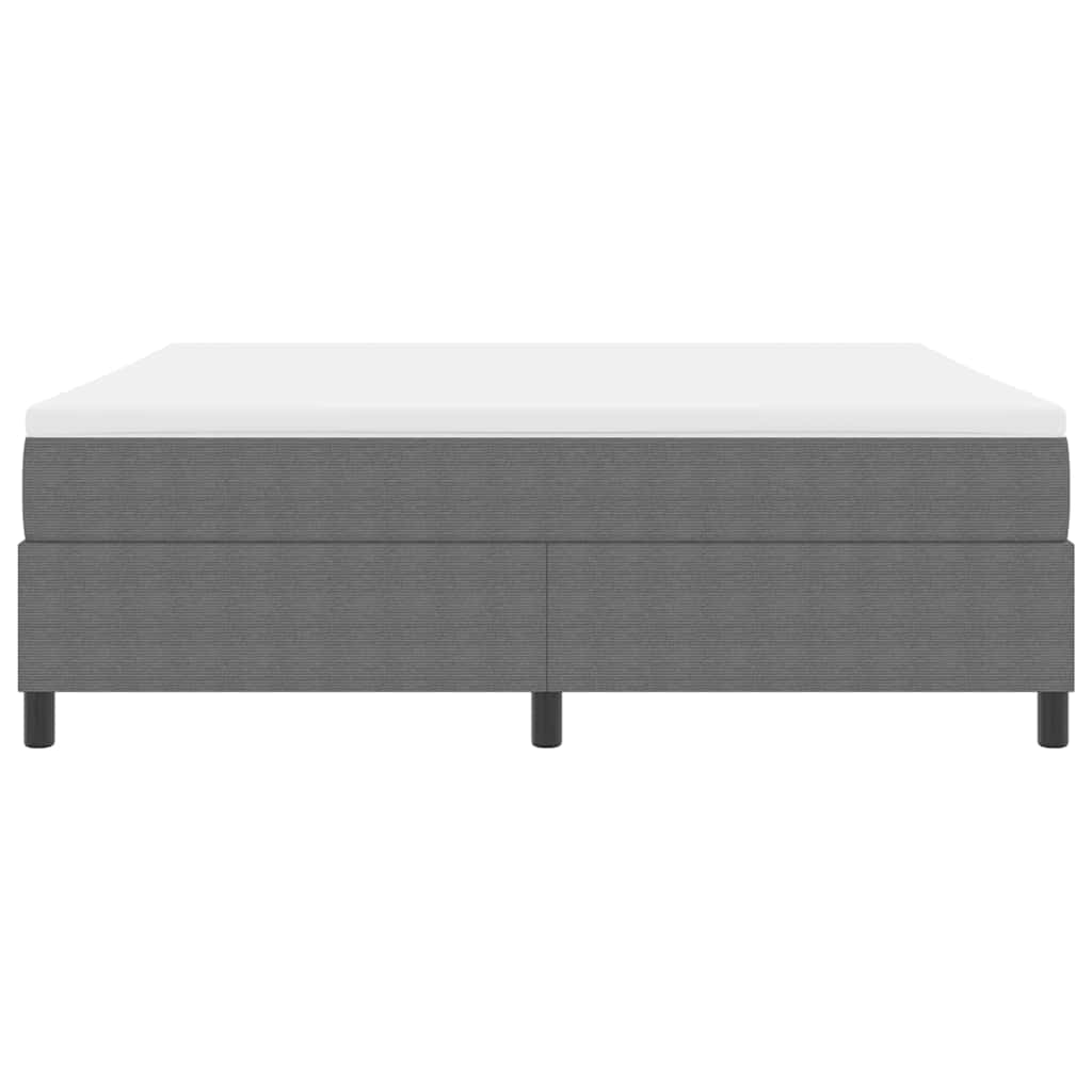 Boxspringbett Hellgrau und Weiß 203 x 180 x 60 cm Cordstoff