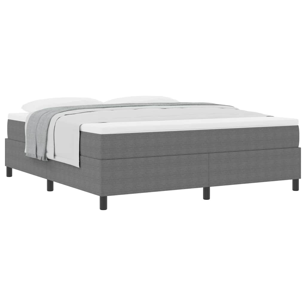 Boxspringbett Hellgrau und Weiß 203 x 180 x 60 cm Cordstoff