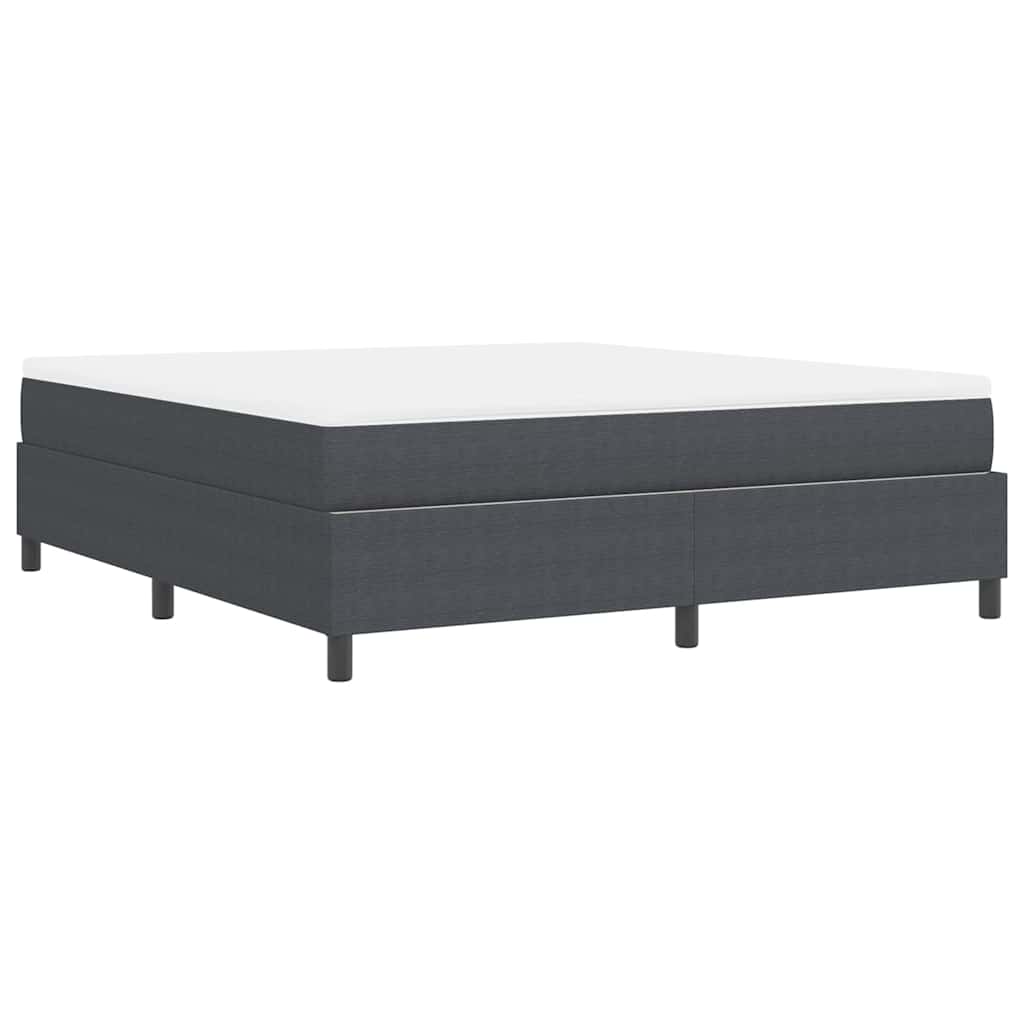 Boxspringbett Dunkelgrau und Weiß 203 x 180 x 60 cm Cordstoff