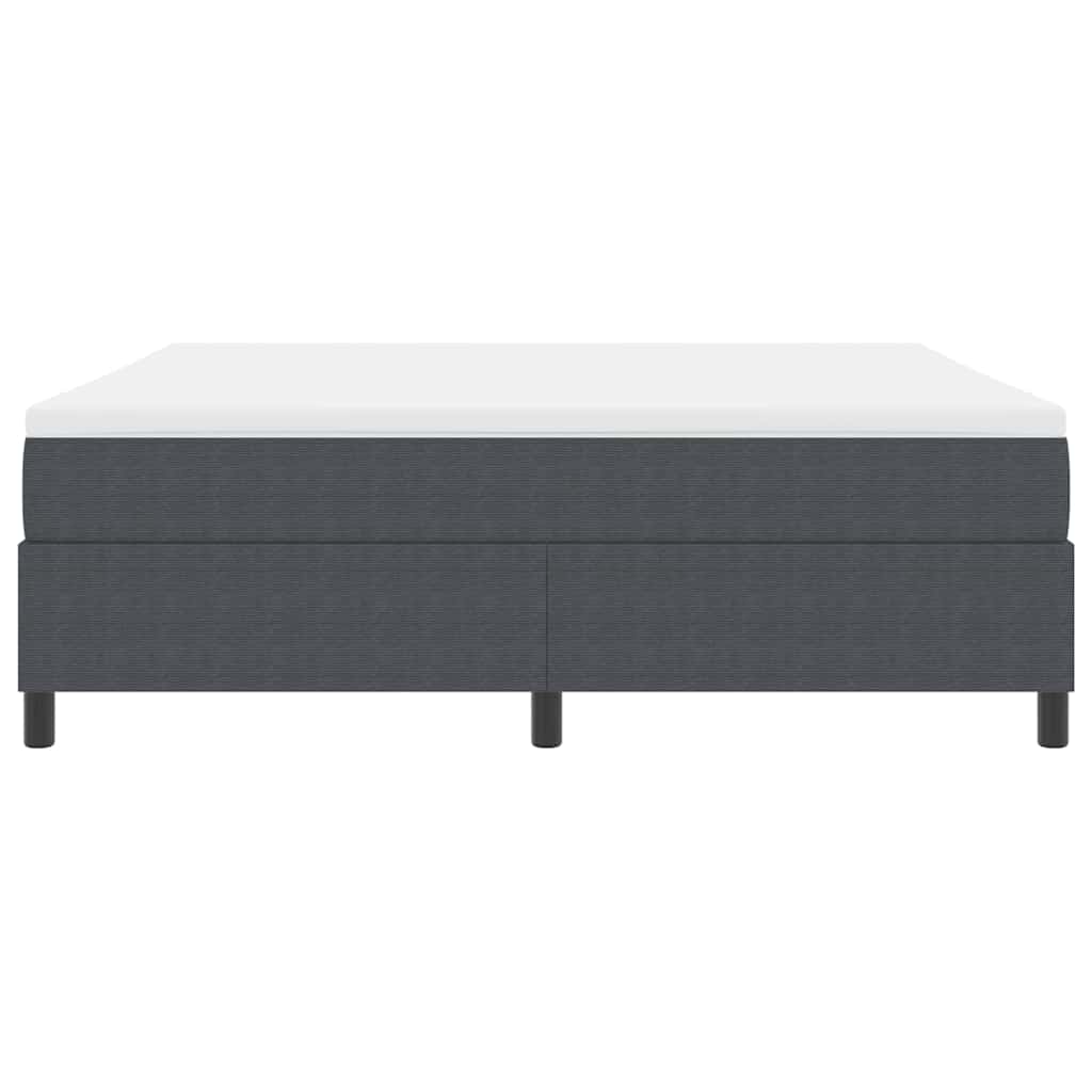 Boxspringbett Dunkelgrau und Weiß 203 x 180 x 60 cm Cordstoff