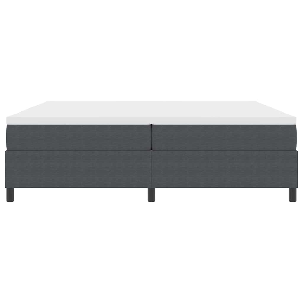 Boxspringbett Dunkelgrau und Weiß 203 x 200 x 60 cm Cordstoff