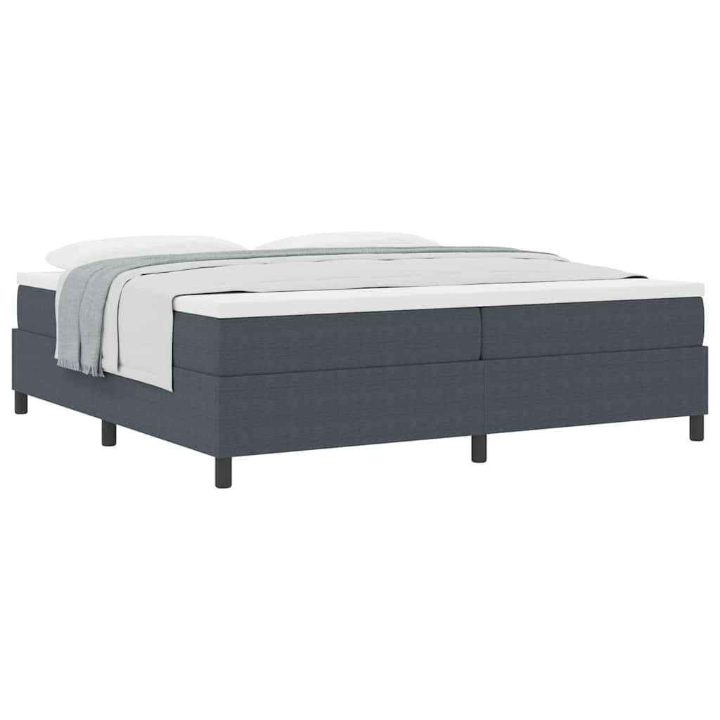 Boxspringbett Dunkelgrau und Weiß 203 x 200 x 60 cm Cordstoff