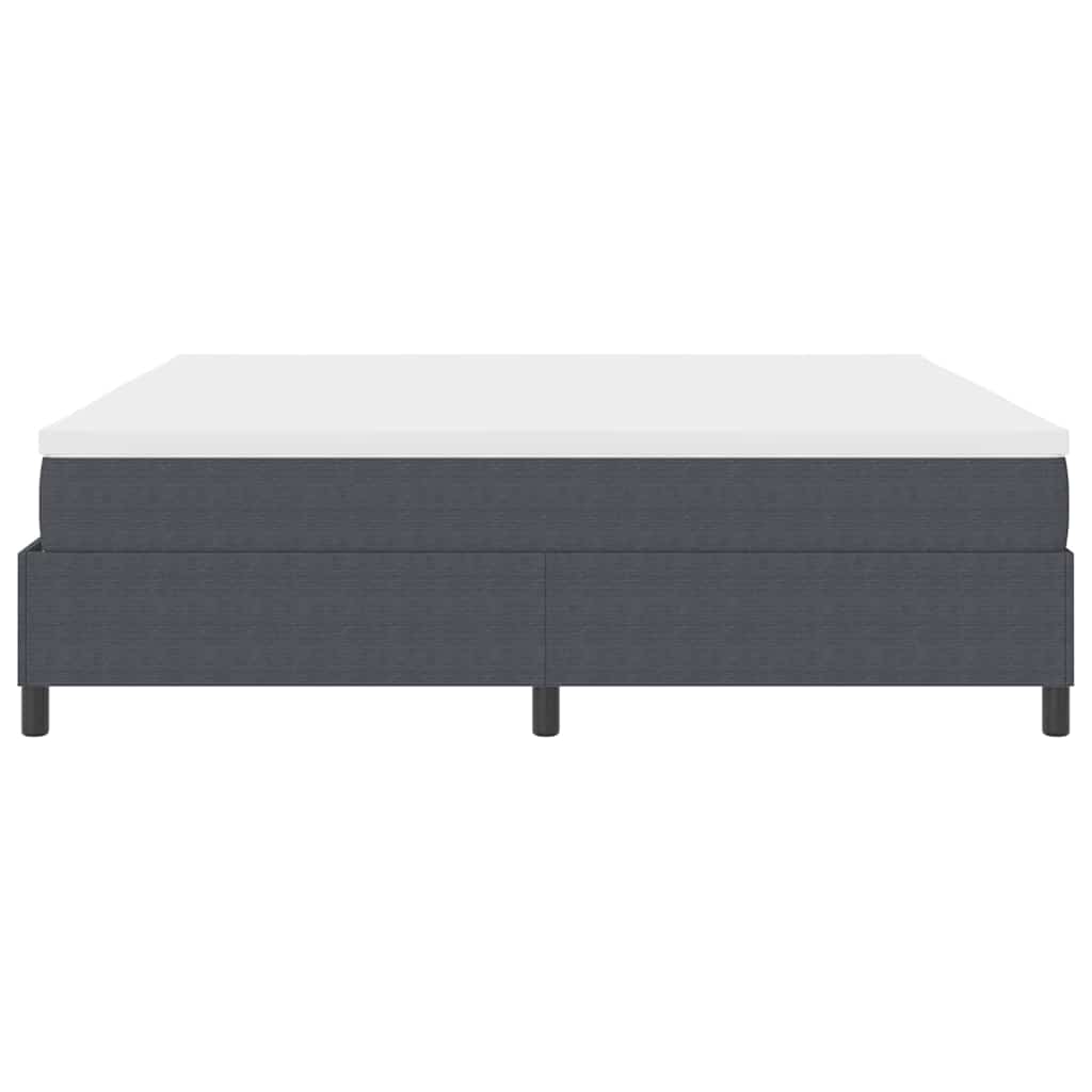 Boxspringbett Dunkelgrau und Weiß 203 x 200 x 60 cm Cordstoff