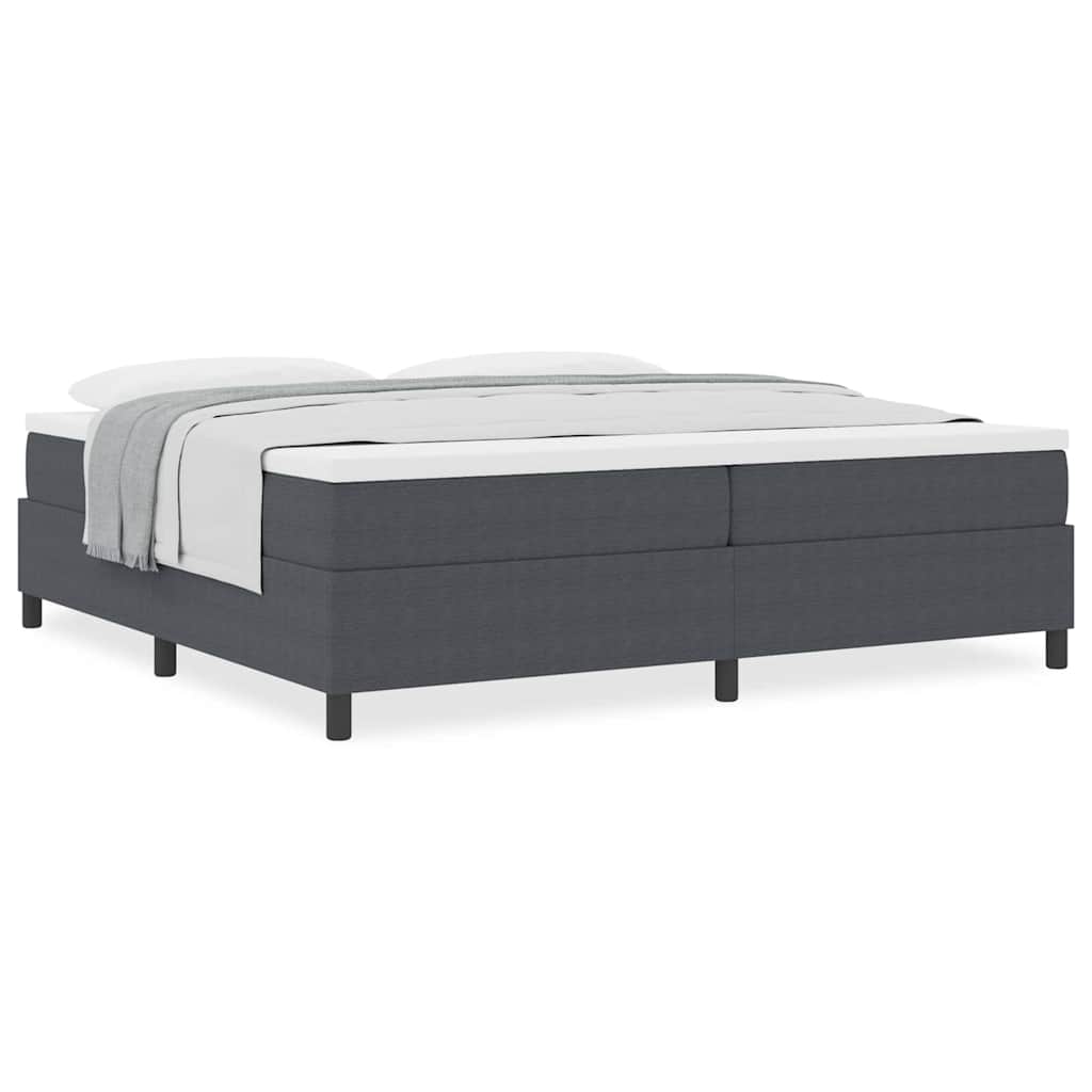 Boxspringbett Dunkelgrau und Weiß 203 x 200 x 60 cm Cordstoff