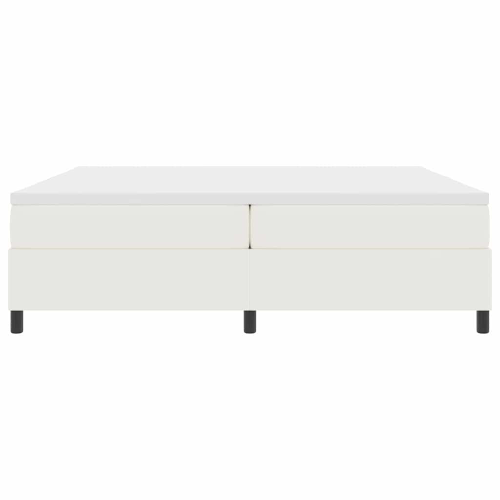 Boxspringbett Creme und Weiß 203 x 200 x 60 cm Cordstoff
