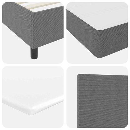 Boxspringbett Hellgrau und Weiß 90 x 200 cm Cordstoff