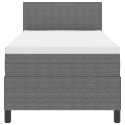 Boxspringbett Hellgrau und Weiß 90 x 200 cm Cordstoff