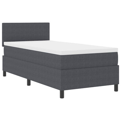 Boxspringbett Dunkelgrau und Weiß 100 x 200 cm Cordstoff