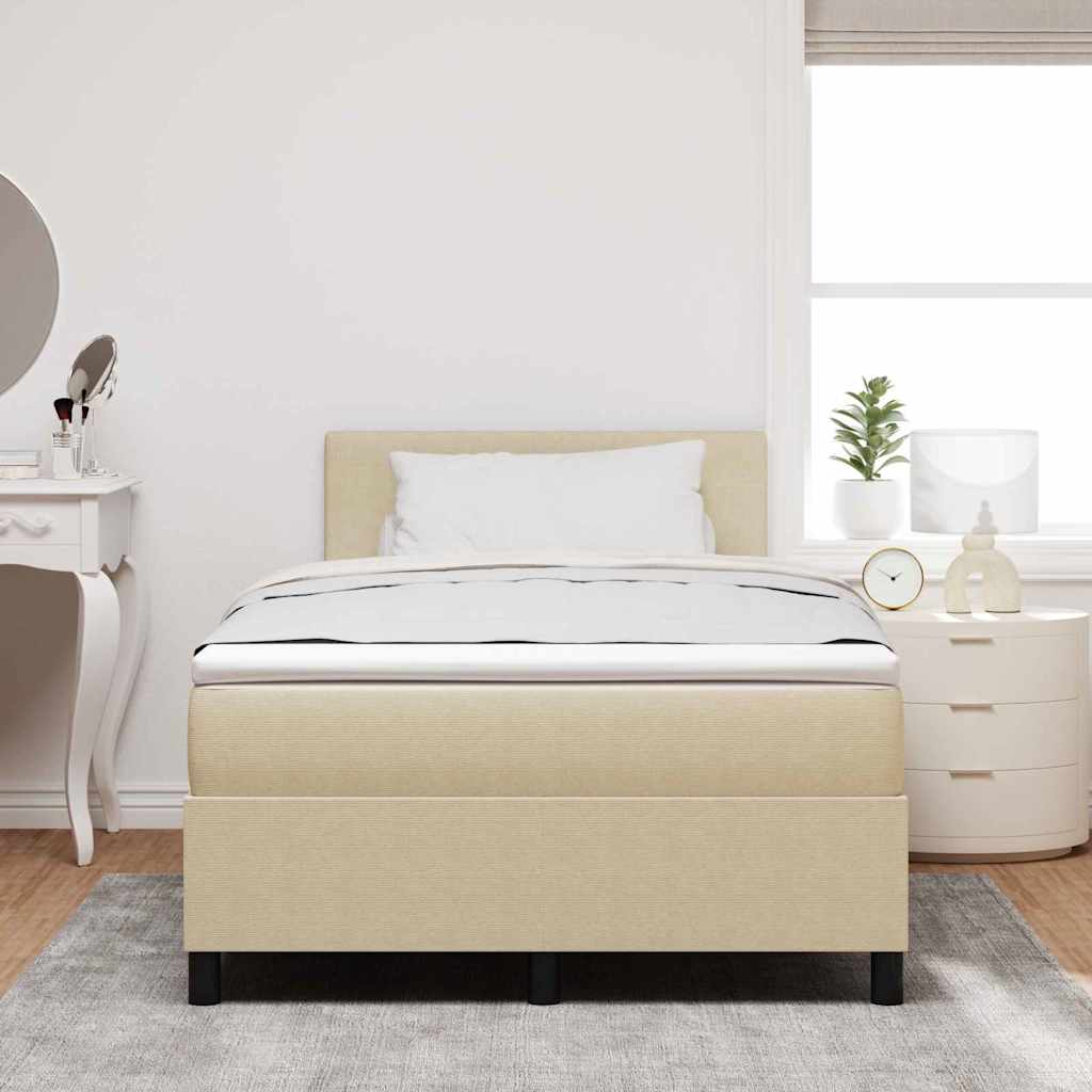 Boxspringbett Hellgrau und Weiß 203 x 120 x 88 cm Cordstoff