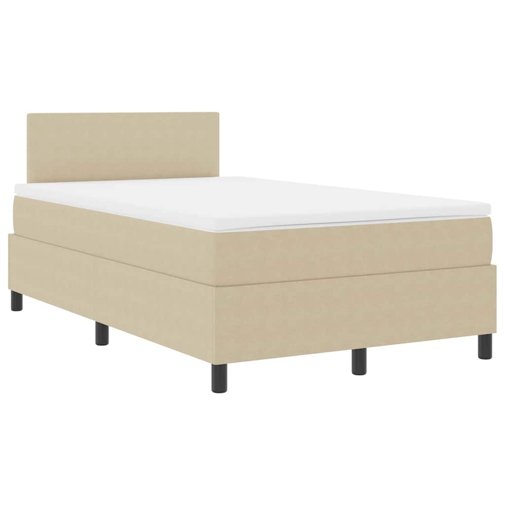 Boxspringbett Hellgrau und Weiß 203 x 120 x 88 cm Cordstoff