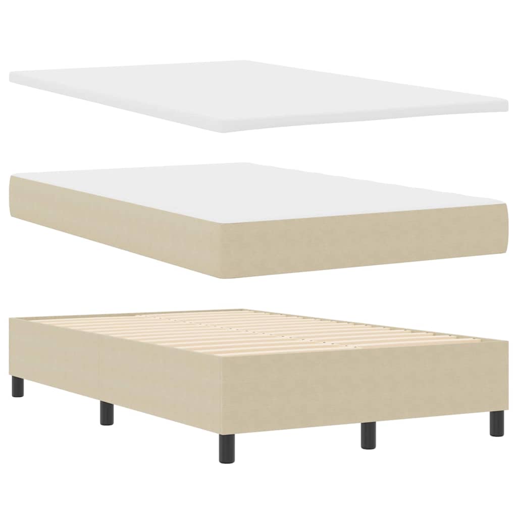 Boxspringbett Hellgrau und Weiß 203 x 120 x 88 cm Cordstoff