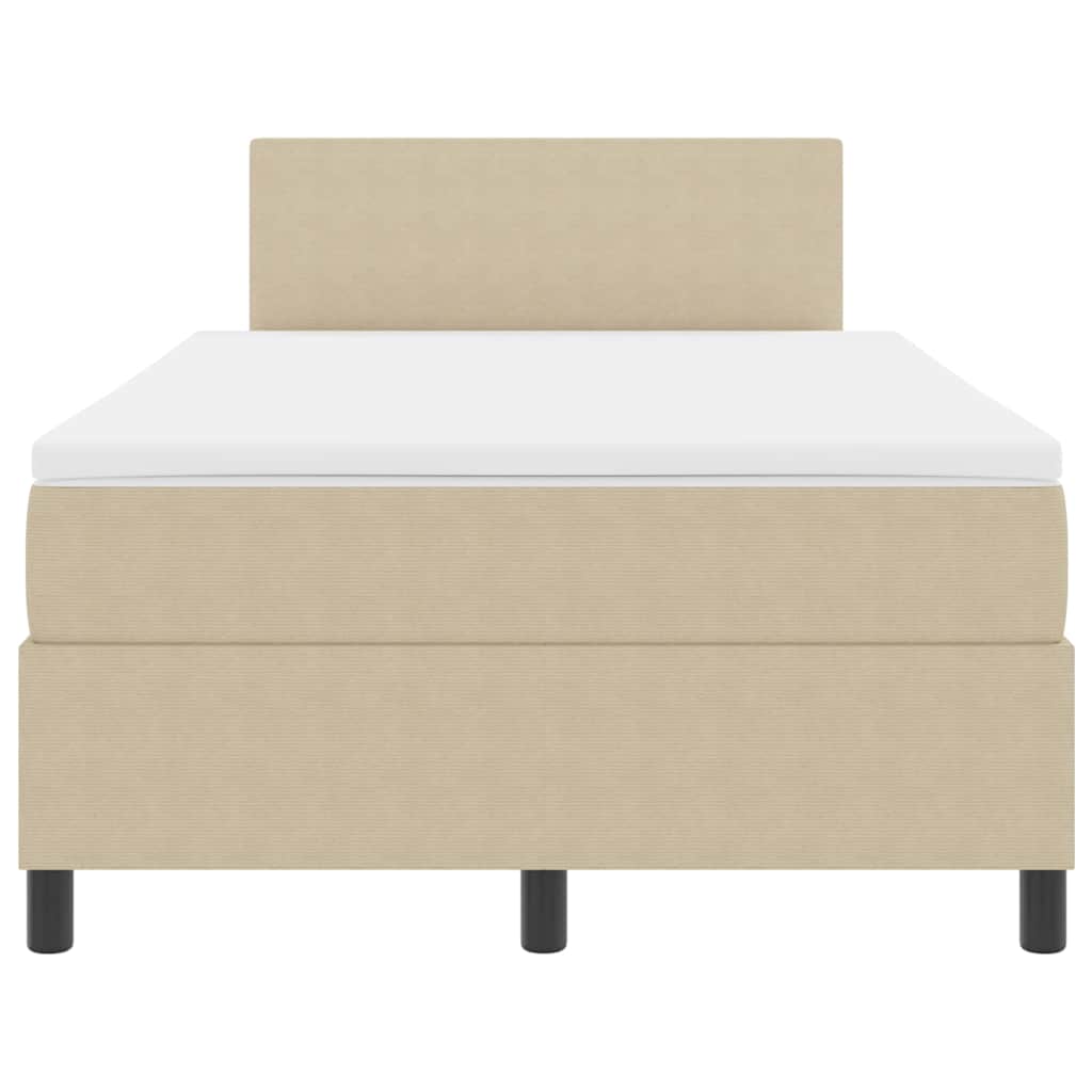 Boxspringbett Hellgrau und Weiß 203 x 120 x 88 cm Cordstoff