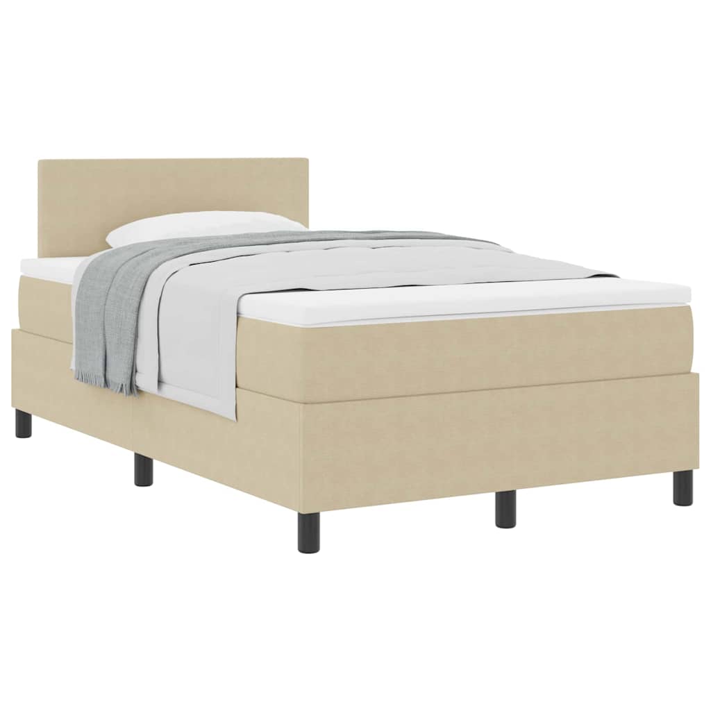 Boxspringbett Hellgrau und Weiß 203 x 120 x 88 cm Cordstoff