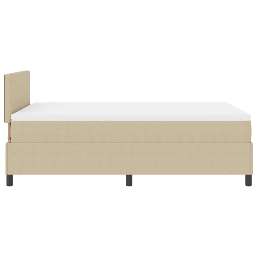 Boxspringbett Hellgrau und Weiß 203 x 120 x 88 cm Cordstoff