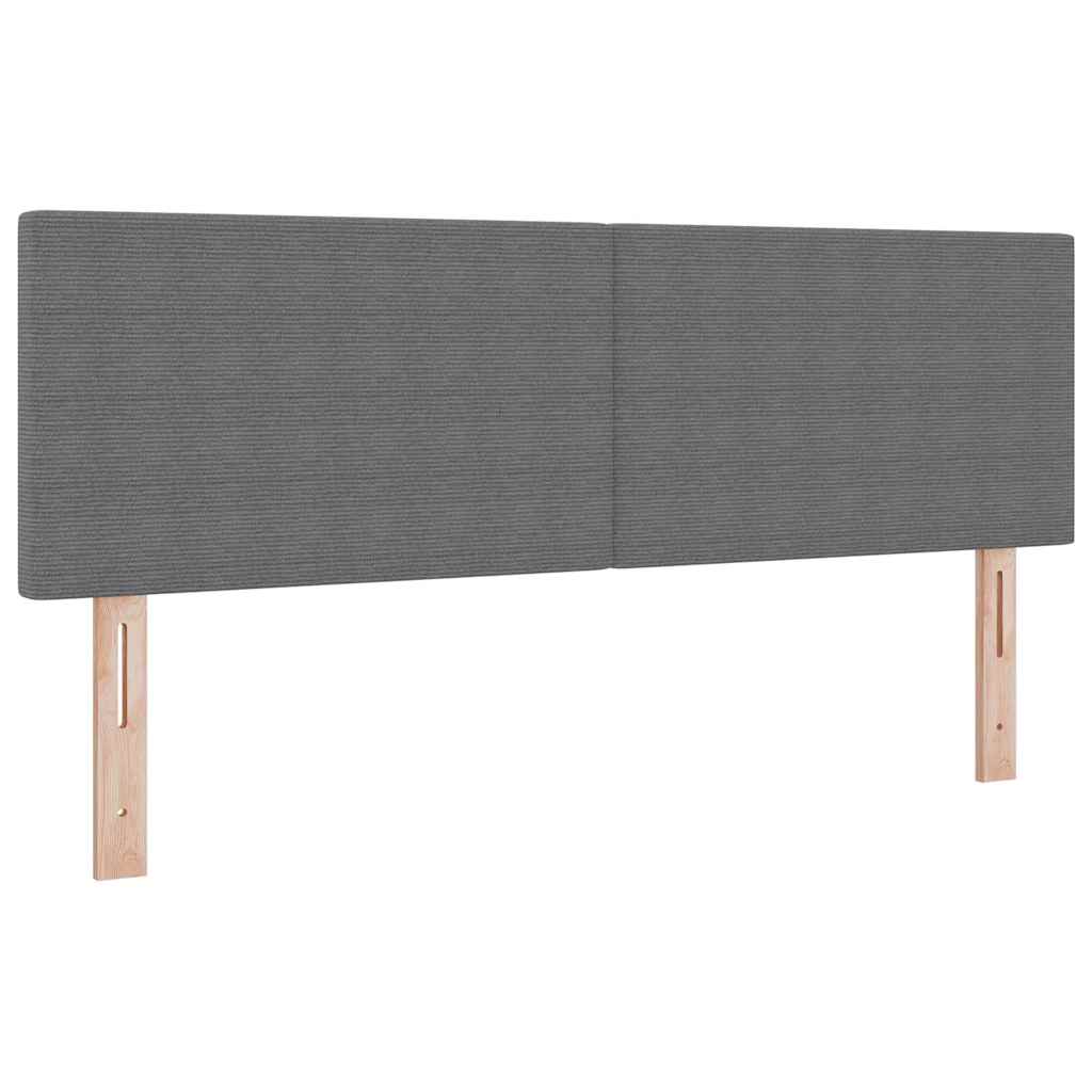 Boxspringbett Hellgrau und Weiß 140 x 190 cm Cordstoff