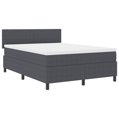 Boxspringbett Dunkelgrau und Weiß 160 x 200 cm Cordstoff