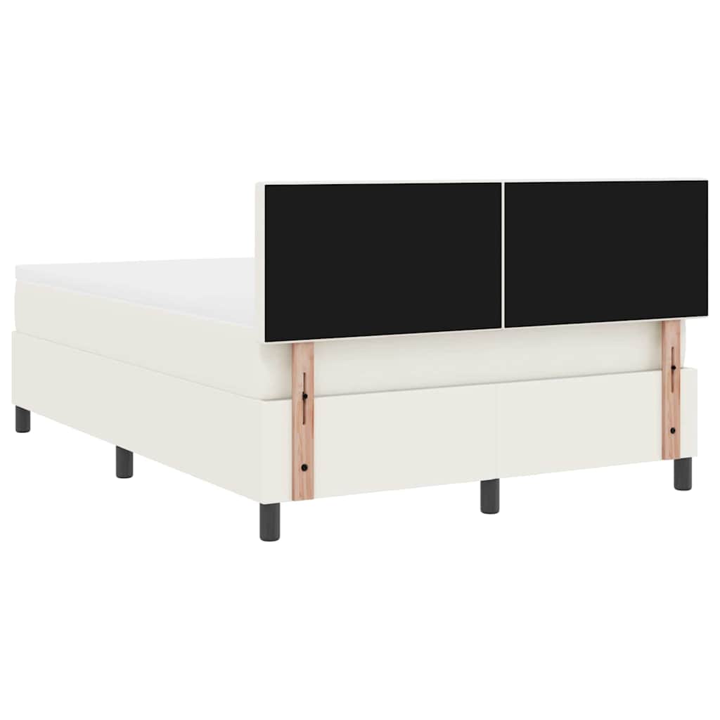 Boxspringbett Creme und Weiß 203 x 160 x 88 cm Cordstoff