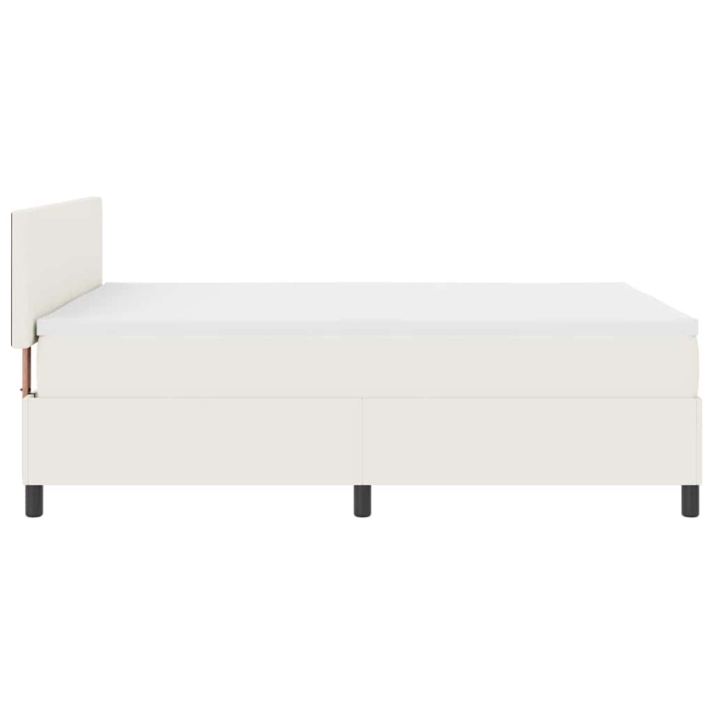 Boxspringbett Creme und Weiß 203 x 160 x 88 cm Cordstoff