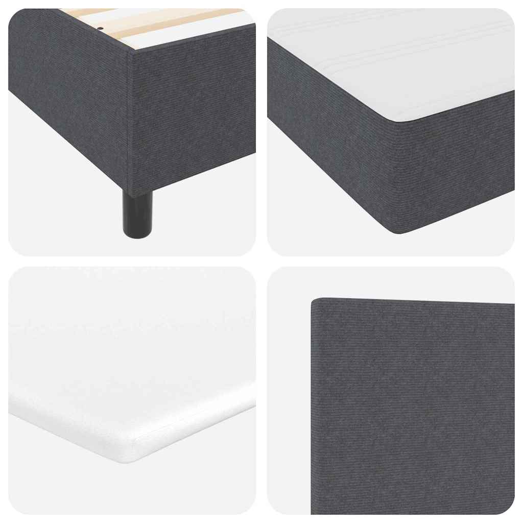 Boxspringbett Dunkelgrau und Weiß 180 x 200 cm Cordstoff