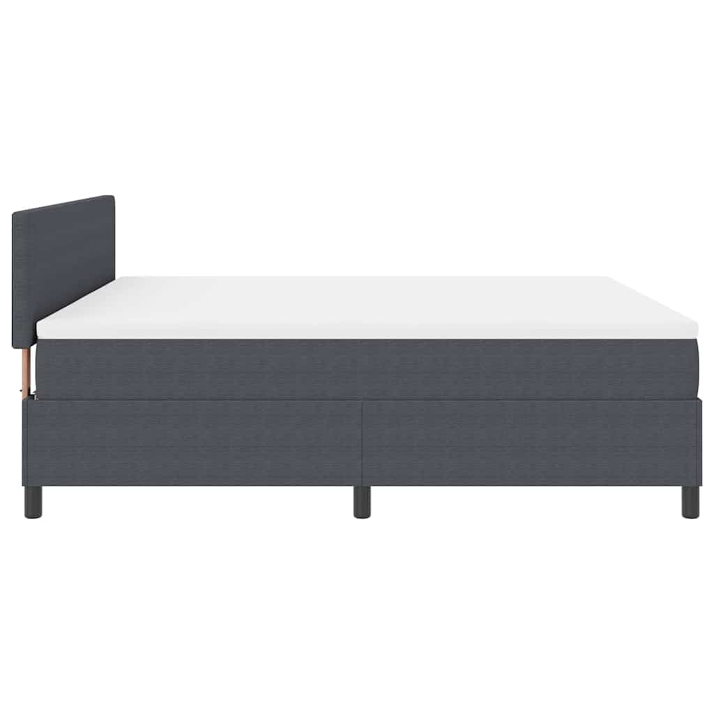 Boxspringbett Dunkelgrau und Weiß 180 x 200 cm Cordstoff