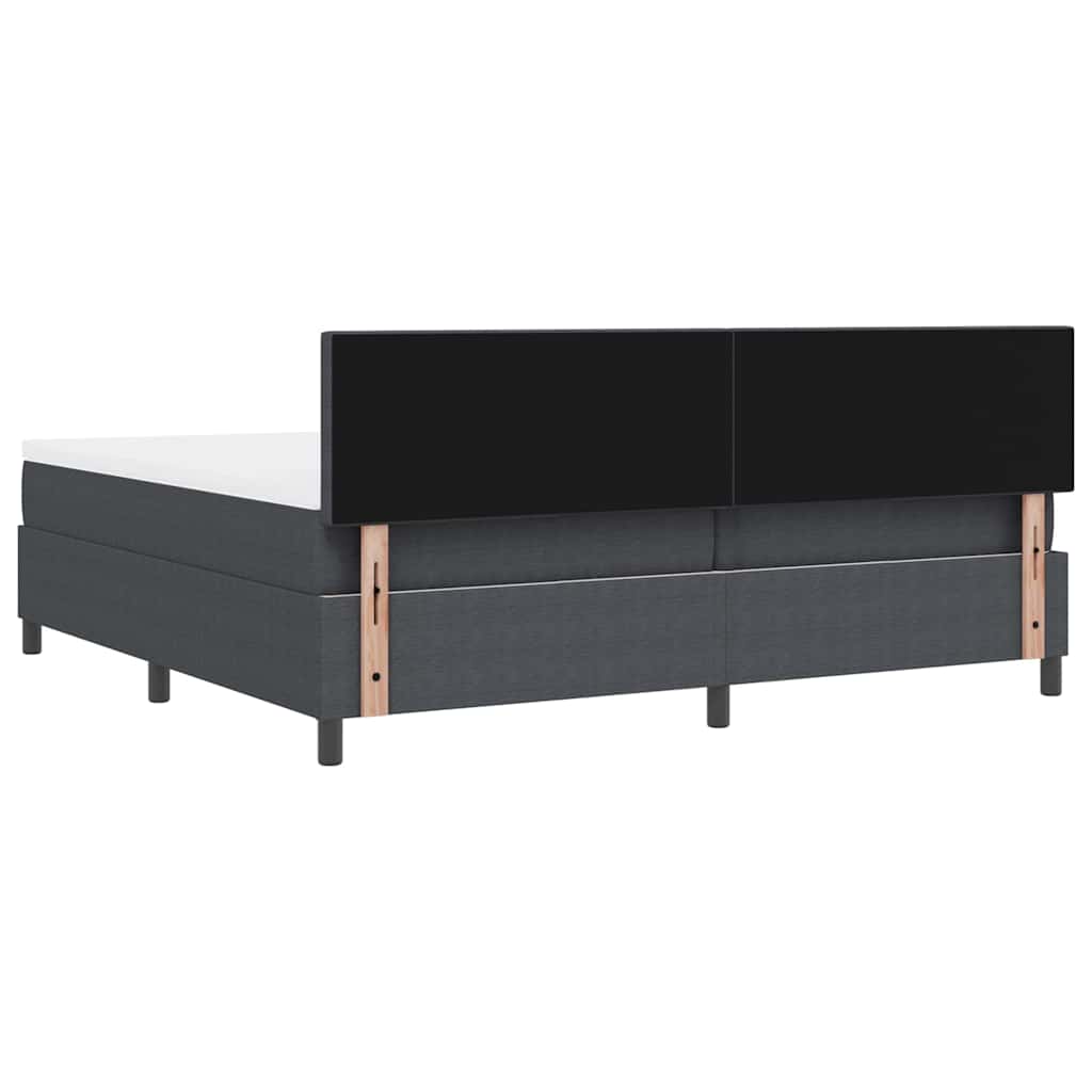 Boxspringbett Dunkelgrau und Weiß 203 x 200 x 88 cm Cordstoff