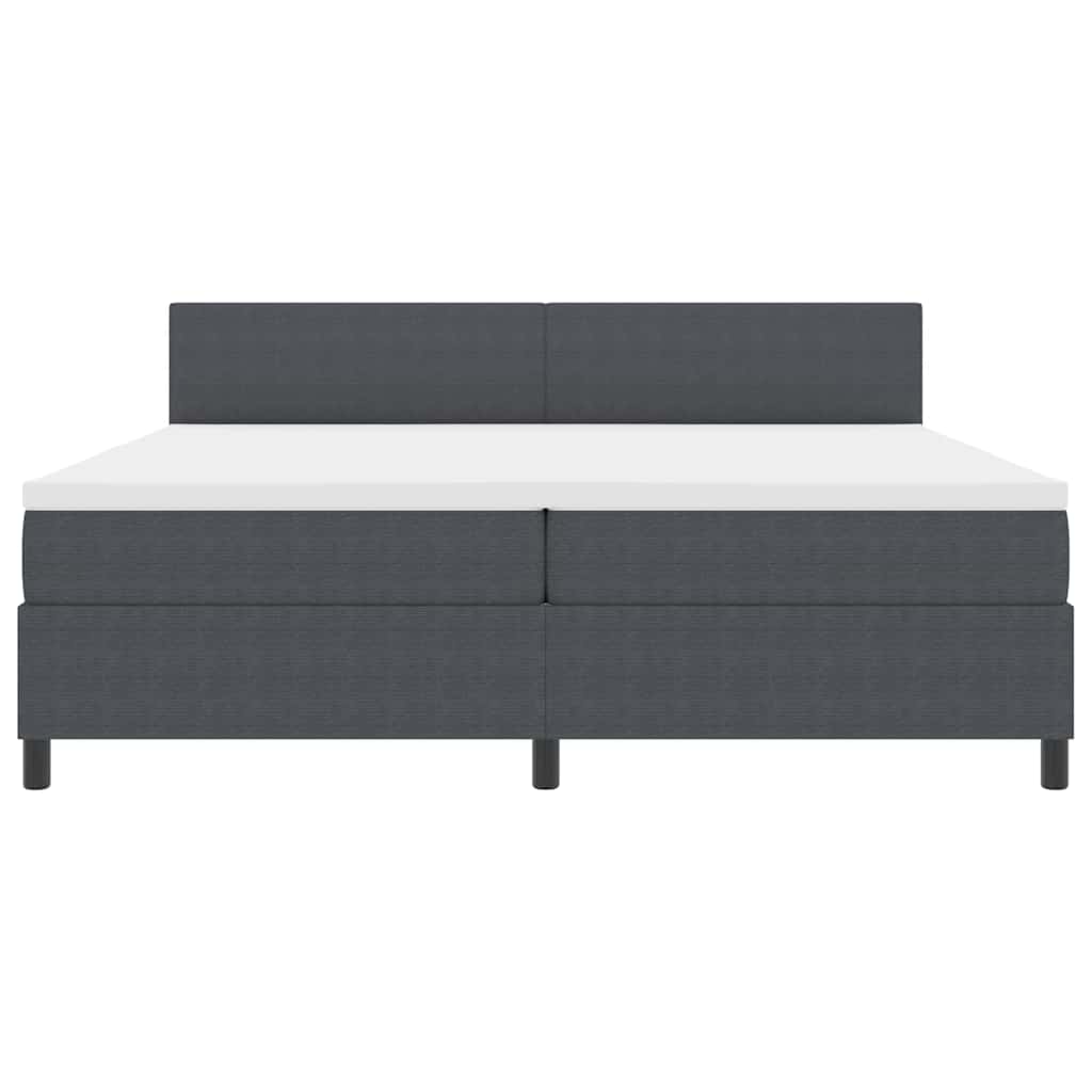 Boxspringbett Dunkelgrau und Weiß 203 x 200 x 88 cm Cordstoff