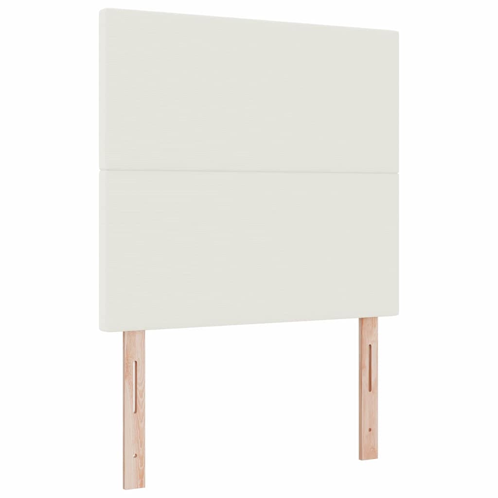 Boxspringbett Creme und Weiß 203 x 80 x 128 cm Cordstoff