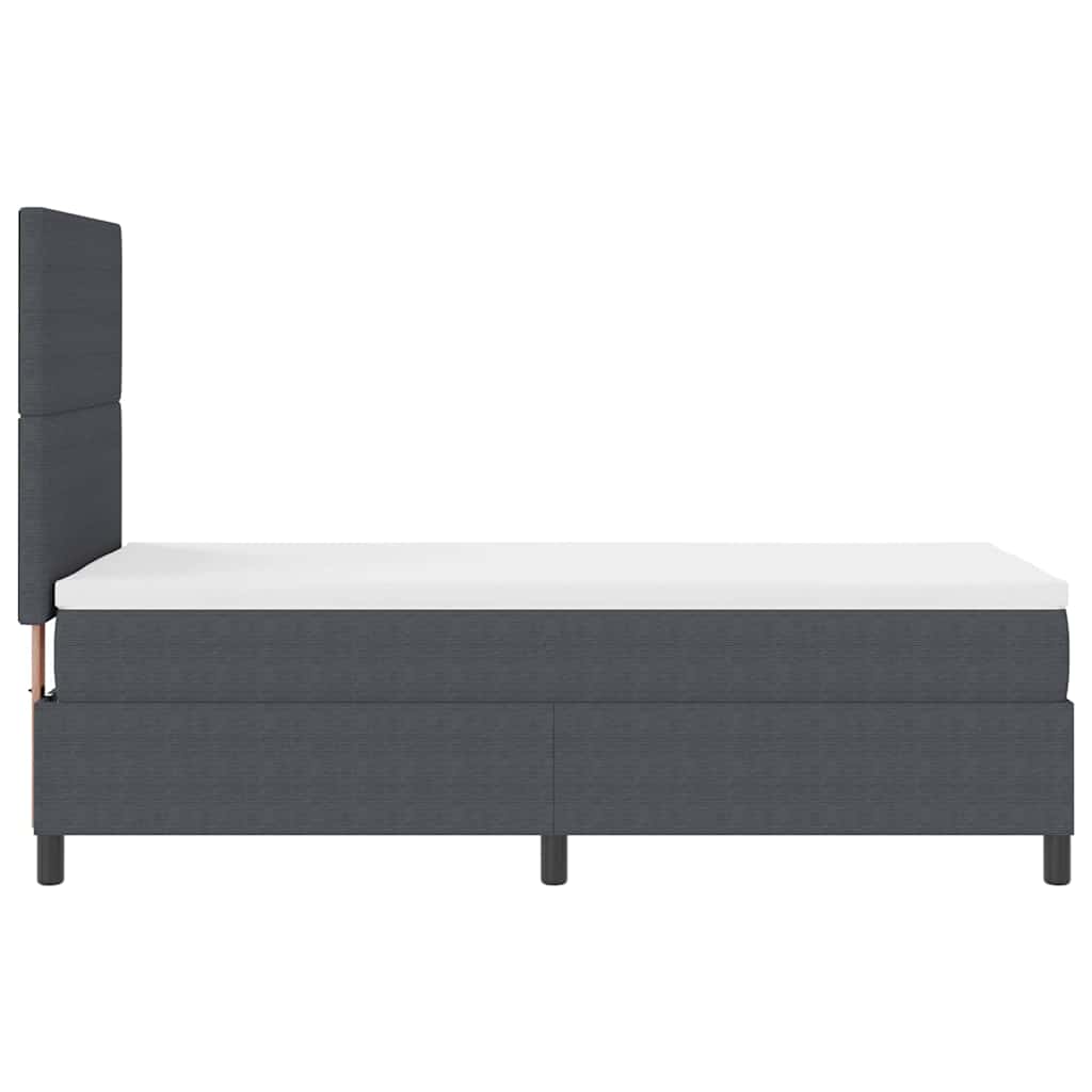 Boxspringbett Dunkelgrau und Weiß 90 x 200 cm Cordstoff