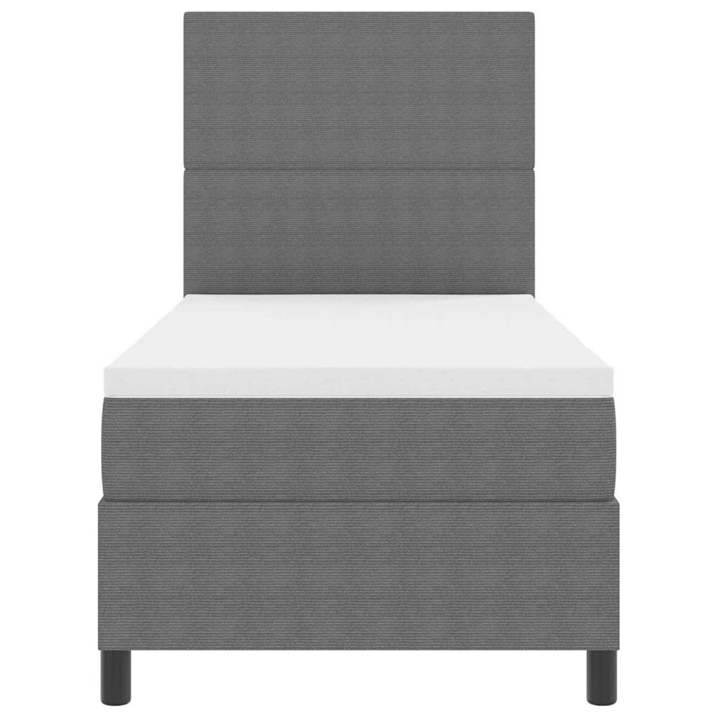 Boxspringbett Hellgrau und Weiß 100 x 200 cm Cordstoff
