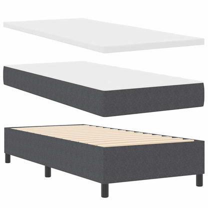 Boxspringbett Dunkelgrau und Weiß 100 x 200 cm Cordstoff