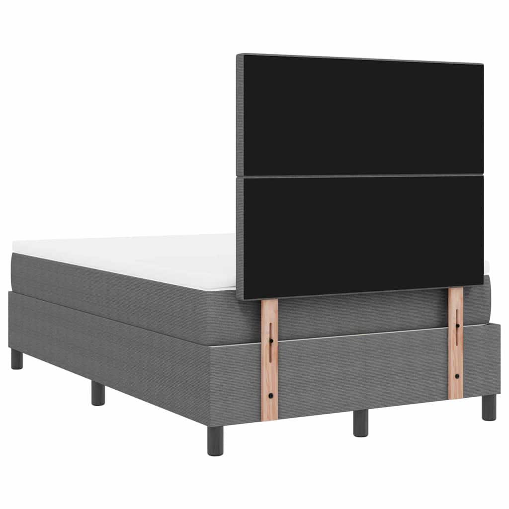 Boxspringbett Hellgrau und Weiß 120 x 190 cm Cordstoff