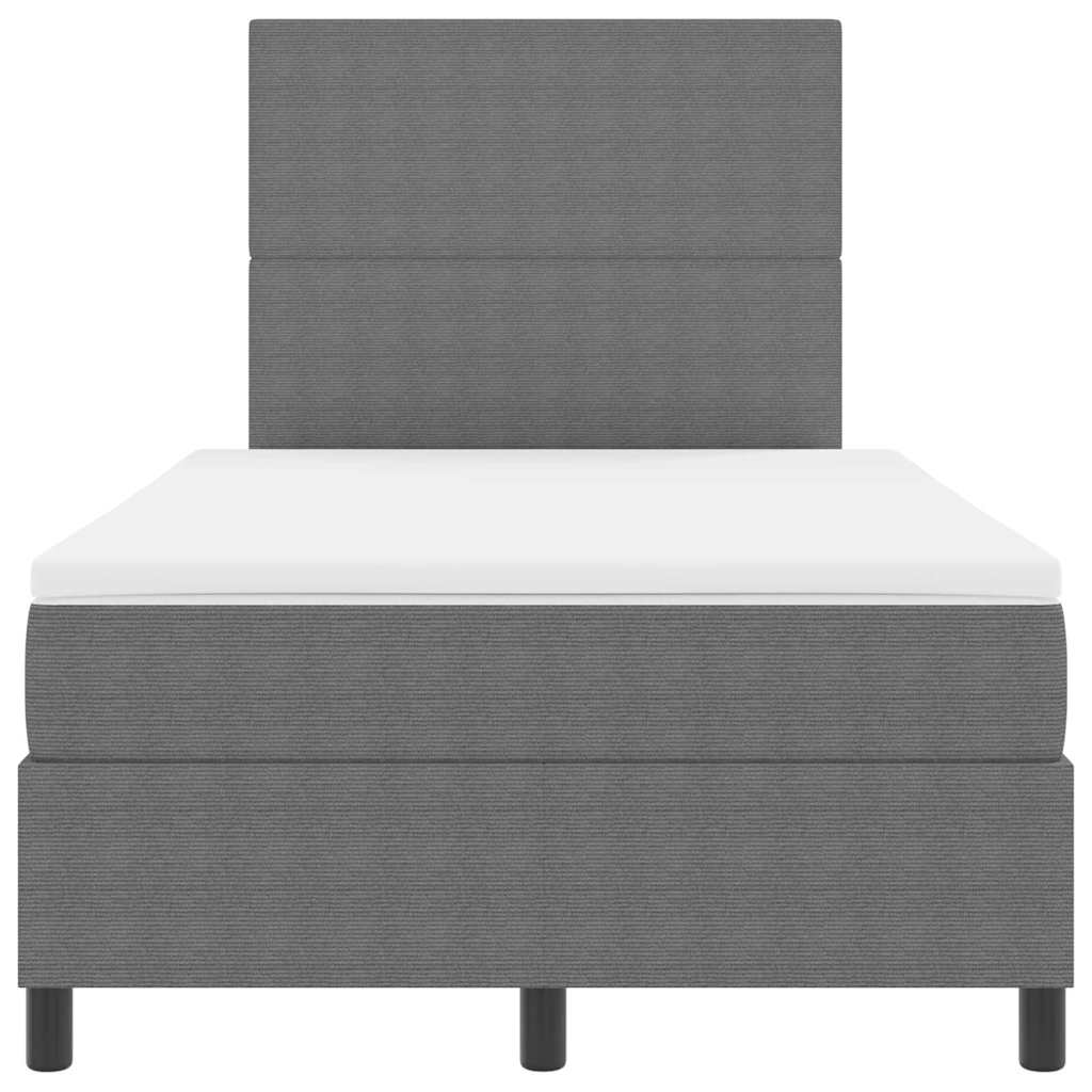 Boxspringbett Hellgrau und Weiß 120 x 190 cm Cordstoff